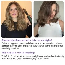 UKLISS 2026 Upgraded 5-In-1 Hot Air Brush Set, Hair Dryer And Automatic Curling Iron, 3 Temperature Settings, Frizz-Free Salon-Style Styling, Suitable For All Hair Types, Dual Voltage Portable, Ideal Gift For Valentine's Day, Mother's Day, Three Kings Day, St. Patrick's Day, Suitable For Home, Office, Travel, Salon And Party - View 3