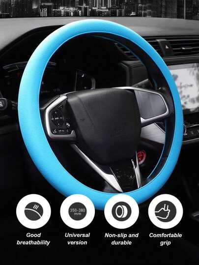 Bọc vô lăng silicon đa năng 38cm - Thiết kế siêu mỏng mùa hè, thấm hút mồ hôi & chống trượt, mềm mại & linh hoạt cho việc lái xe trong thời tiết nóng bức, phụ kiện ô tô unisex phù hợp cho xe sedan, SUV và xe tải.