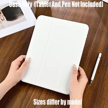 带笔槽的三折平板电脑保护套。简约透明亚克力三折保护套，带笔槽 - 高级书本式支架，防弯曲设计。三折透明亚克力保护套，带笔槽！隐形笔槽和防弯曲背板。兼容 iPad 和 Galaxy Tab。多角度观看/书写。防震、不泛黄、高清晰度。 - 彩色 - 查看 7