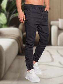 Men's Jogger Pants In Twill With Elastic Cuffs - Streetwear - màu đen - Xem 2