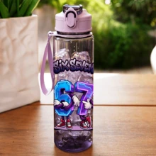 1个750毫升儿童水壶，可爱有趣的67元素设计，防漏吸管杯，幼儿园水壶，大容量运动水壶，夏季 - 彩色 - 查看 10