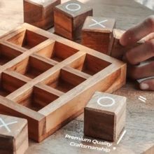 一套木制XO井字棋游戏，桌面版，成人家庭互动益智棋盘游戏玩具，包含9个棋子和1个底座，采用优质实木制成，完美适配咖啡桌、客厅、办公桌等场景。 - 彩色 - 查看 8