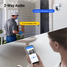 4pcs-PTZ Dual-Band (2.4G/5G) WiFi Security Cameras, Indoor/Outdoor Surveillance With Full-Color Night Vision, Two-Way Audio, AI Motion Detection & App Remote Control - 白色 - 查看 5