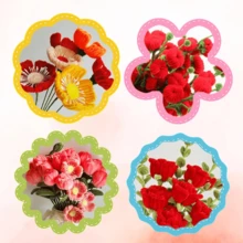 【限量212件手工套装】2色7毫米玫瑰花造型毛根套装 – 含花茎、花艺胶带、绿色毛根 – 适用于母亲节、圣帕特里克节、三叶草、花束制作、插花、DIY装饰，适合新手 – 高品质手工材料 - 212pcs craft - 查看 7