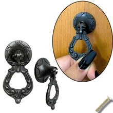 Drawer Pull For Furniture, Dressers, Doors, Cabinets, Wardrobes, Metal Ring - Black - View 1
