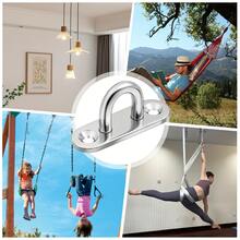 2/4/6/8/10/12Sets Practical Hanging Hooks, U-Shaped Ceiling Mount, With Rectangular Base, Rust-Proof Eye Plate Design, Easy To Install And Hang - Multicolor - View 4