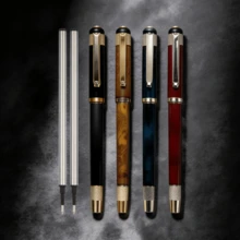 Bút bi cao cấp bằng kim loại, kết hợp giữa bút bi và bút mực, kèm theo 2 ruột bút thay thế, món quà lý tưởng cho nam giới, chồng, cha, doanh nhân, văn phòng, tựu trường, sử dụng hàng ngày. - Bộ bút kim loại - Xem 2
