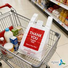 Wholesale 1000 Pack White Thank You Plastic Bags With Handles, 10.5"*6"*20"  15MIC Disposable T-Shirt Bags For Grocery, Retail, Restaurant Takeout & Boutique Shopping - White - 10.5" X 6" X 20" 15MIC - View 4