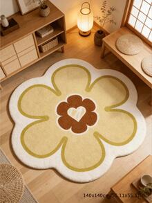 Ins-Style Luxury Faux Cashmere Rug/Mat, Fashionable Rose Floral Design, Versatile For Living Room, Bedroom, Dining Room, Laundry Room, Entryway, Multiple Sizes, Vibrant Colors, Soft & Plush Texture, Suitable For Spring, Summer, Autumn, Winter - Black and White - View 15