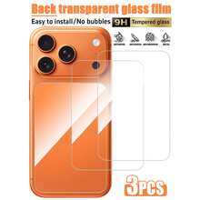 3 Packs Glass Back Screen Protector, Compatible With IPhone 17 Pro Max/17 Pro/17 [9H Hardness] - High-Definition Tempered Glass Back, Scratch-Resistant, Easy To Install. Also Compatible With IPhone 16/15/14/13. - Clear - View 15