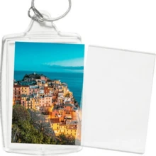 5/30 piezas Llavero con marco de foto de acrílico, pegatina de cabeza grande, inserto de foto, soporte de foto, colgante de anillo de llave rectangular, para decoración colgante DIY de marco de foto de doble cara - Multicolor - Ver 11