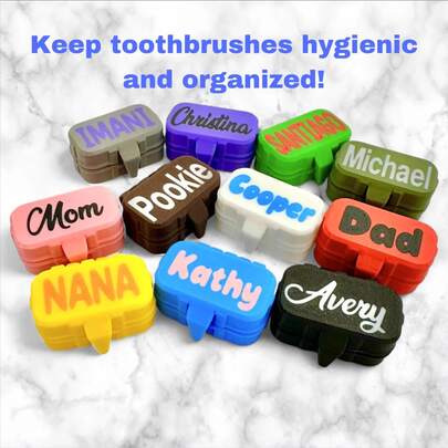 Funda personalizada para cepillo de dientes: nombre personalizable, con cierre de y bisagra, adecuada para viajes, decoración, regalos, protección e higiene
