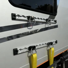 1ft Silver Aluminum Alloy L-Shaped Heavy Duty Cargo Anchor Track, With End Caps And Single Screw Fittings, Suitable For Trucks, Trailers, RVs, Campers, Logistics Transportation - Silver Pull Ring - View 6