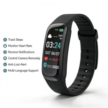 Fitness Tracker – A Smartwatch That Provides 24-Hour Heart Rate, Blood Pressure And Oxygen Monitoring, Sleep And Stress Monitoring, Is Waterproof, And Records Steps, Calories, Distance, Etc. - Black - View 1