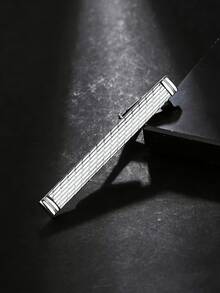 1 chiếc kẹp cà vạt mạ vàng/bạc, kẹp cà vạt kim loại sọc tối giản chất lượng cao, phù hợp cho công sở và sử dụng hàng ngày. - kẹp cà vạt - Xem 5