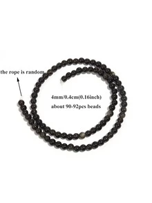 1 String 4/6/8/10mm Natural Black Agate Round Spacer Beads, Suitable For Jewelry Making DIY Bracelets Necklaces - Multicolor - View 9
