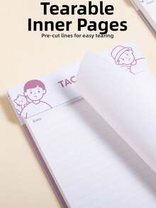 1pc Clapping Paper Notebook, Student Planner, Memo Pad, Work Note Book - A5 blank - View 3