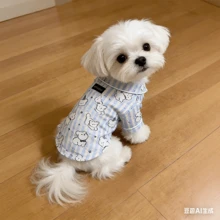 可爱宠物猫狗服装，狗狗用品，小型犬，柔软小型宠物服装套装，适合猫咪和幼犬，幼犬用品防晒防掉毛家居服，纽扣闭合 - 彩色 - 查看 3