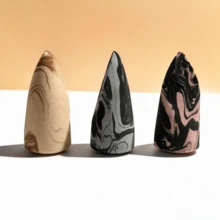 3 món dụng cụ trang điểm mềm mại với họa tiết vân đá cẩm thạch hỗn hợp - Nhiều màu - Xem 5