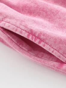 Pink Washed Pure Cotton Shorts Comfortable&Versatile Perfect For Daily Outfits Outdoor Activities Beach Fitness And Travel Resistant To Dirt Easy To Clean Easy To Put On And Take Off Fashionable Versatile Ideal Gift For Relatives And Friends High End Texture - 粉色 - 查看 4