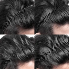 3pcs Unisex Invisible Wavy Headbands, Suitable For Daily Wear, Fitness, Sports Hair Band Hair Hoop Hairband Diadema - Black - View 2
