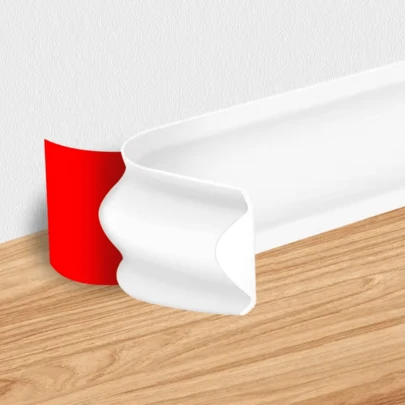 1pc 100cm/200cm/300cm PVC Decorative Trim, Baseboard, Decorative Molding, Self-Adhesive Plastic Wall Corner Guard, Filler Strip, Laminate Flooring Baseboard