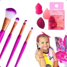 Kids Makeup Kit Lipstick Eyeshadow Brush Nails + Plush Hair Band - Nhiều màu - Xem 7