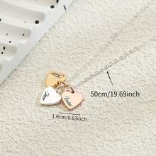 Tự thiết kế mặt dây chuyền hình trái tim ba tâm - Trang sức hình trái tim cá nhân hóa chất lượng cao, mặt dây chuyền đôi khắc tên, dây chuyền bạc sterling tinh tế, quà tặng Ngày của Mẹ, quà tặng bạn thân, bộ quà tặng Ngày Valentine, phụ kiện tình cảm dành cho nữ. - vòng cổ hình trái tim nhiều màu sắc - Xem 7