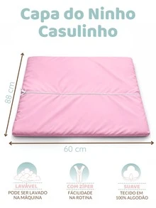 Removable And Washable Cover For Baby Boy And Girl Nest, 100% Cotton. - 淺粉色 - 查看 5