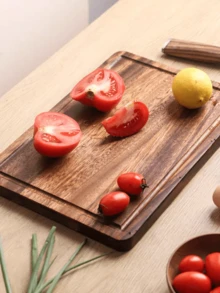 1pc Rosewood Cutting Board, Concave Back, Solid Wood Material, Suitable For Cutting Steak, Fruits, Vegetables, Bread, Snacks In The Kitchen. Multifunctional Chopping Board For Home And Professional Use, Great For Mother's Day, Back To School Season - Brown - View 7