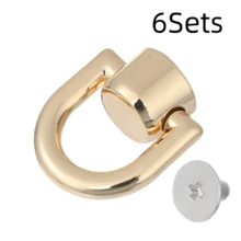 Móc khóa hình chữ D bằng hợp kim kẽm, có đinh vít, phụ kiện kẹp kim loại, đầu nối phần cứng cho túi xách, thích hợp cho các dự án thủ công DIY trên túi xách và ốp điện thoại. - Nhiều màu - Xem 16