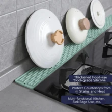 1 Khay hứng nước bằng silicon có cạnh hẹp, mềm mại và bền. Có thể đặt trực tiếp rau củ, trái cây lên đó để ráo nước. Miếng lót bồn rửa nhà bếp, miếng lót chống trượt cho thớt, miếng lót cách nhiệt, miếng lót chén đĩa. - A - Xem 7