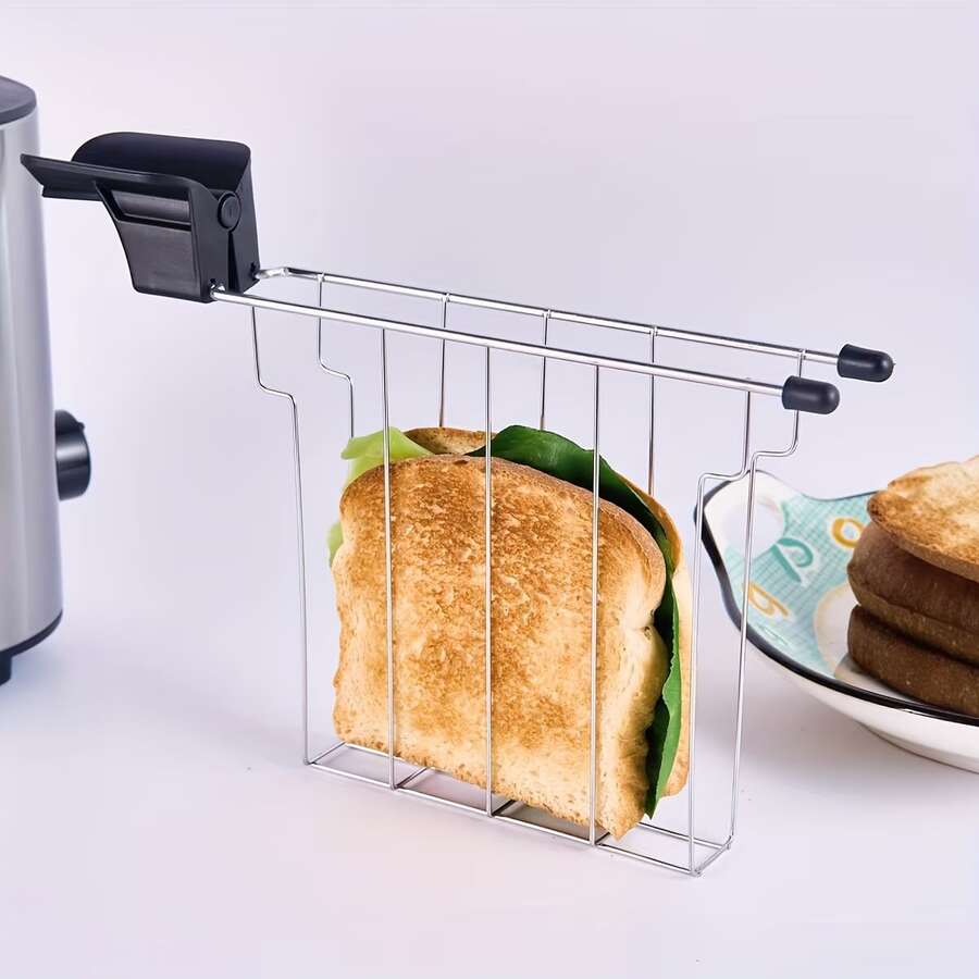 New Stainless Steel Sandwich Holder Cage With Heat-Proof Handle ...