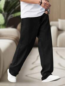 Men's Dazzling Wide Leg Balloon Jeans, Skate Style. Direct From The Factory For A Limited Time. - Hitam - View 3