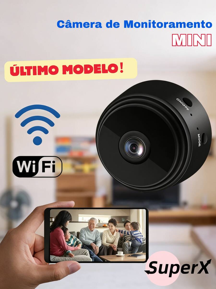 Mini A9 HD Wireless WiFi Camera | Memory Card Recording | Immediate Shipping - Black - View 1