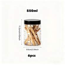 3/6/12pcs 20oz Transparent Plastic Checkerboard Jars With Black Lids, Reusable Storage Containers For Dry Goods, Dried Fruits, Spices And Honey - View 9