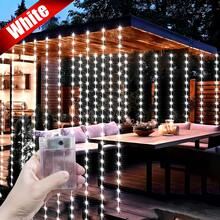 8 Modes Battery Operated Window Curtain Lights, 4 Color Changing Fairy String Lights For Garden, Fairy Wreath, Landscape Lighting, Camping Decor, Patio, Outdoor, Romantic Room Decor, Wedding Party, Christmas Halloween Decoration - Battery Box Curtain Light - View 23