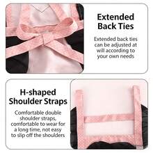 1件可爱蕾丝爱心公主帆布围裙，家用厨房腰围围裙，耐用防污 - 彩色 - 查看 3