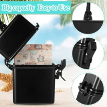 1pc Waterproof Transparent Cigarette Case, Holds Bank Cards, Cigarettes, Lighters, Lipsticks, Portable Storage Box With Strap, Ideal For Outdoor Beach Use - Transparent - View 8