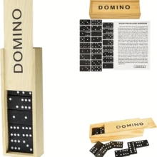 Dominoes Full Set, 28 Pieces Thickened Solid Wood Material With Portable Storage Box, Suitable For Multi-Player Entertainment Tabletop Game, Can Be Used For Family Gatherings Indoor Leisure, Outdoor Camping And Travel, Combines Brain Exercise With Relaxing Educational Stress-Relief Tabletop Game - Multicolor - View 2