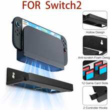 适用于Switch第一代和第二代的金属壁挂式收纳架，带12个游戏卡槽、2个Joy-Con挂钩和手柄支架 - 查看 2