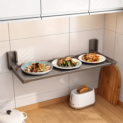 Foldable Wall Shelf 39cm/56cm Space Saving Bathroom Rack for Living Room Kitchen Bathroom Balcony Wall Mounted Floating Shelves