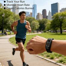 Fitness Tracker – A Smartwatch That Provides 24-Hour Heart Rate, Blood Pressure And Oxygen Monitoring, Sleep And Stress Monitoring, Is Waterproof, And Records Steps, Calories, Distance, Etc. - Black - View 3
