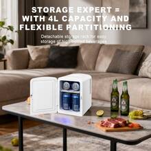 SOKANY21024 Car Mini Fridge, Portable Cooler/Warmer Box, 4L Flexible Capacity, Cooling 5℃/Heating 50℃, One-Touch Cold/Hot Switch, Suitable For Car/Office/Dorm Use - White - View 4
