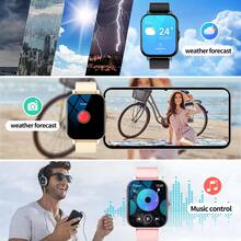 1.83-Inch Full Touch Screen Unisex Smartwatch With The Following Features: Call Answering, Message Alerts, Music Control, Remote Camera, Pedometer, Calorie Tracking, Multiple Sports Modes, Alarm, Incoming Call & Message Notifications, Compatible With Android And IOS - Multicolor - View 3