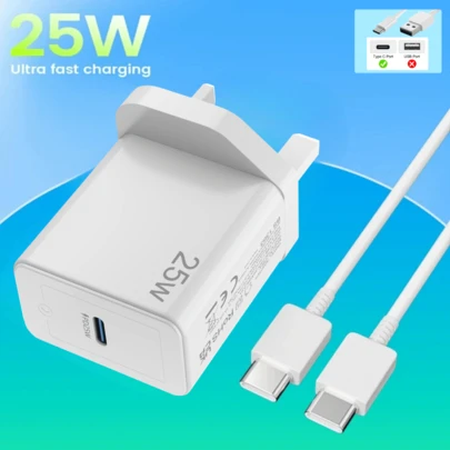 25W USB C Fast Charger, Inclued 1.5M/4.9ft USB-C Data Charger Cable Compatible With IPhone17/16 Pro/16 Pro Max/15 Pro/15 Pro Max,Galaxy,PSP-Cellphones,And Supports PPS Protocol ,For Galaxy Series Mobile Phone Charging Adapter