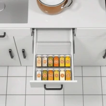 4pcs/8pcs Acrylic Transparent Spice Drawer Storage Boxes, 4-Layer - 4pcs Transparent Acrylic Drawer Spice Organizer Boxes, Kitchen Spice Rack Storage And Drawer Organizer (Jars Not Included) - View 8