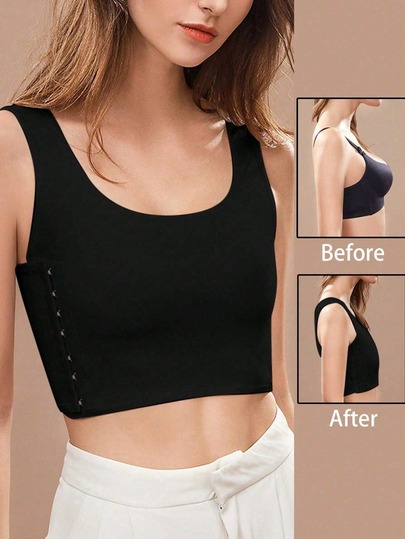 Vest-Style Bustier Top, Women's Shaping And Slimming Bra With Side Hooks For Added Support And Support. Comfortable, Breathable, And Slimming.