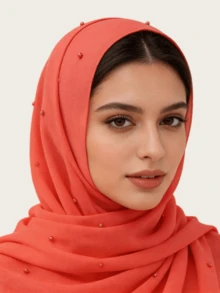 Women's Chiffon Pearl Decorated Scarf, Suitable For Daily Wear,Beach,Holiday,Accsesories,Travel Essential - Chiffon With Pearl Studs In Multiple Colors - View 11