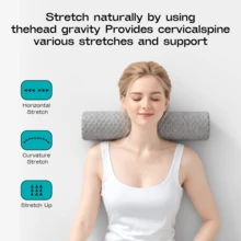 1 pieza Almohada cilíndrica de espuma de memoria, adecuada para colchón, piernas, espalda y esterilla de yoga, utilizada para soporte de cuello, espalda y piernas - Gris - Ver 3
